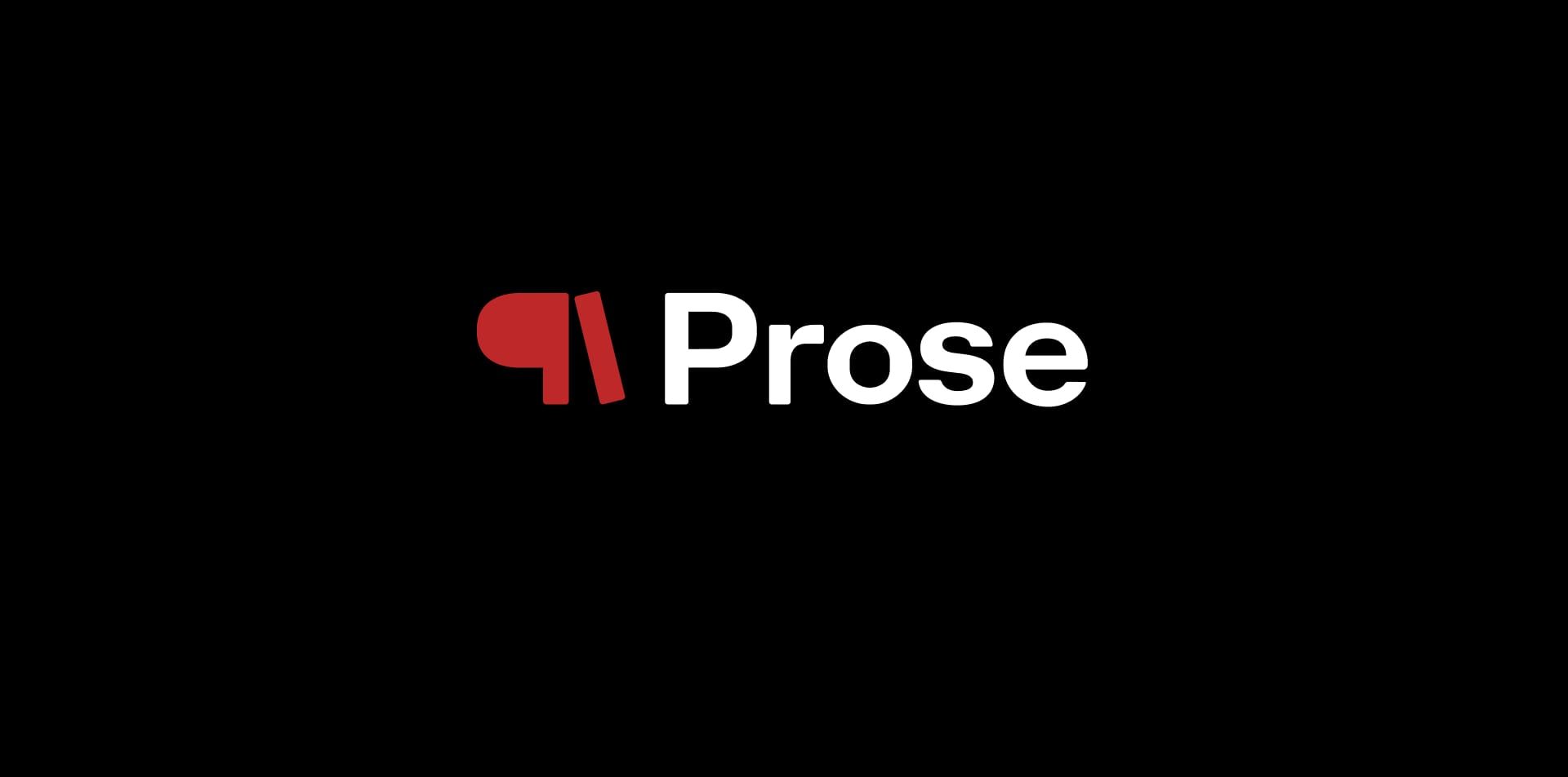 Prose logo on black